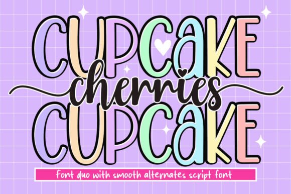 Elevate Designs with the Cherries Cupcake Font Duo
